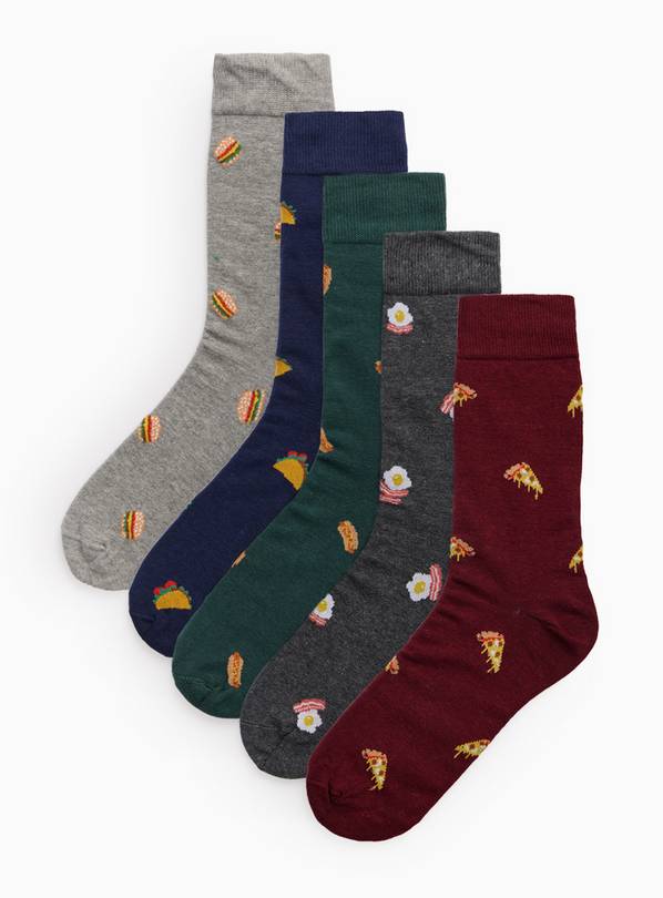 Food Embroidered Ankle Socks 5 Pack 9-12